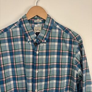J Crew Mens M Plaid Button Down Shirt Long Sleeve 100% Cotton Shirting Classic